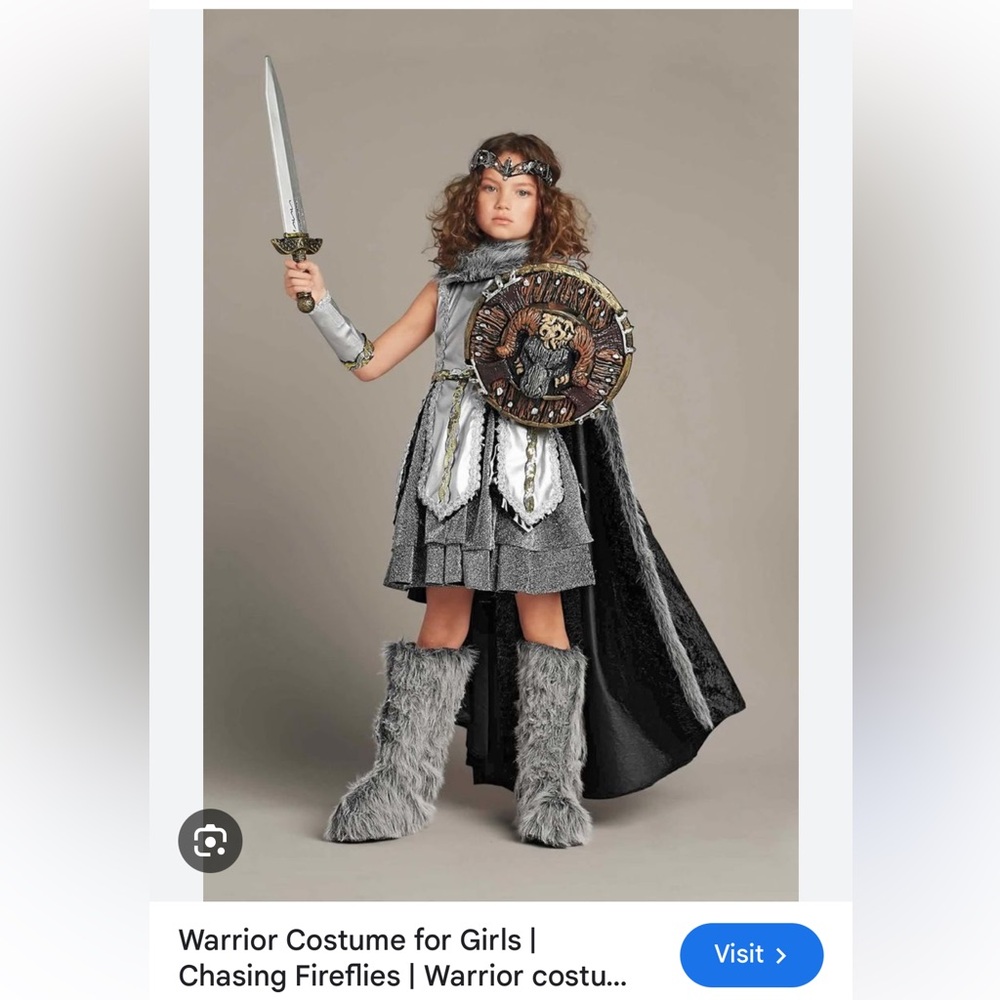 Chasing Fireflies Warrior Princess Costume (size medium girls).